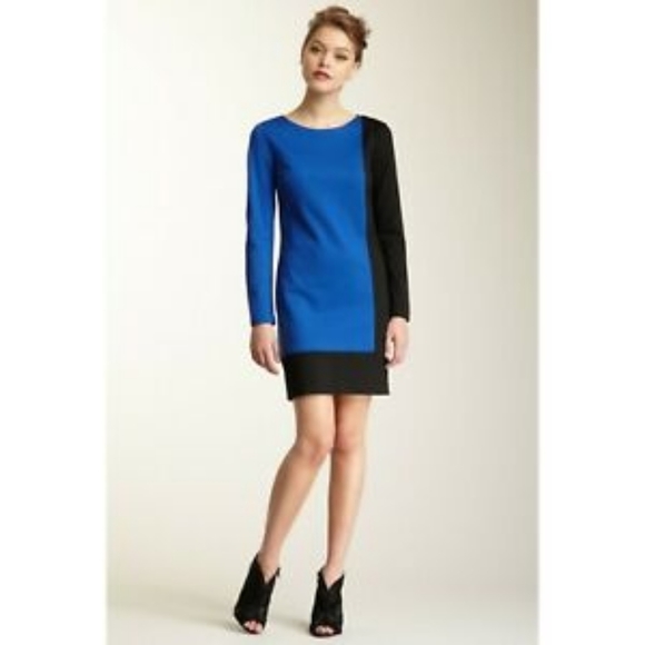 Trina Turk Cubanist Colorblock Blue Dress Long - Picture 1 of 7